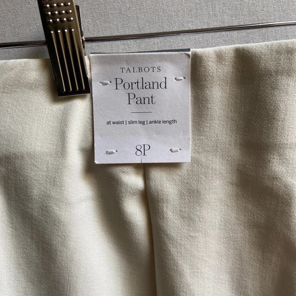 NWT Talbots Portland Cream colour  Trouser Pants Sz 8 - Picture 5 of 10